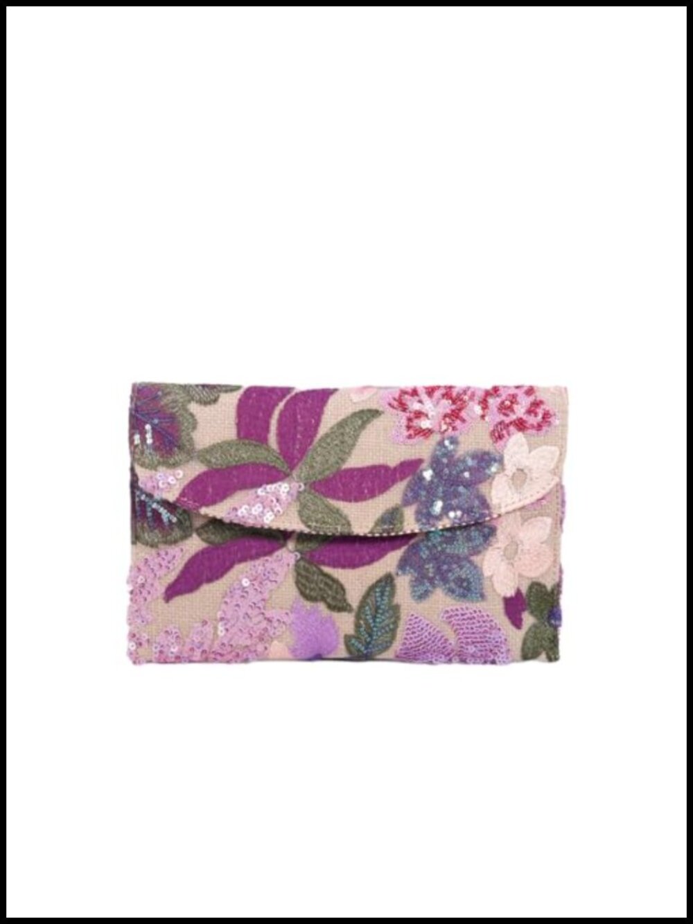 Embroidered Sequin Clutch Handbag for Women Beaded Evening Bag Wedding Party